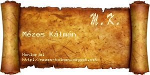 Mézes Kálmán névjegykártya