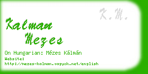 kalman mezes business card