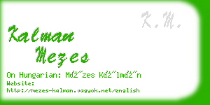 kalman mezes business card